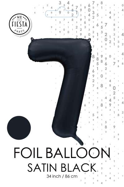 XXL Folienballon Zahl 7 Satin Schwarz